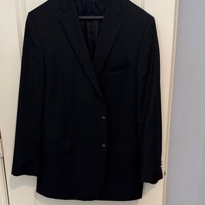 PAUL FREDRICK Classic Black Men's Blazer 48L